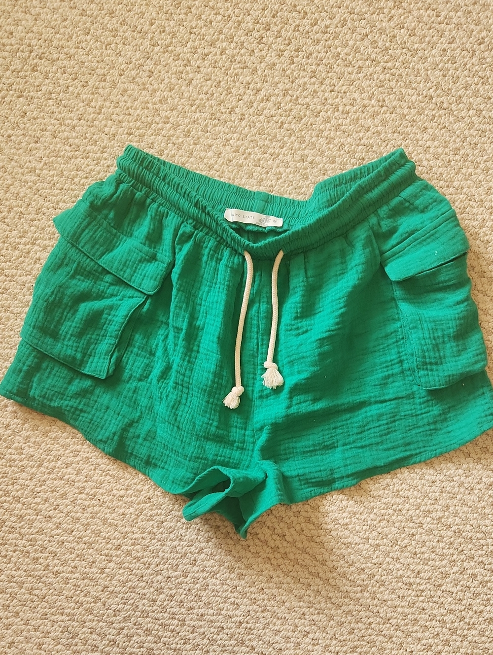 Altar'd  State Green Drawstring Cargo Pocket Women's Shorts